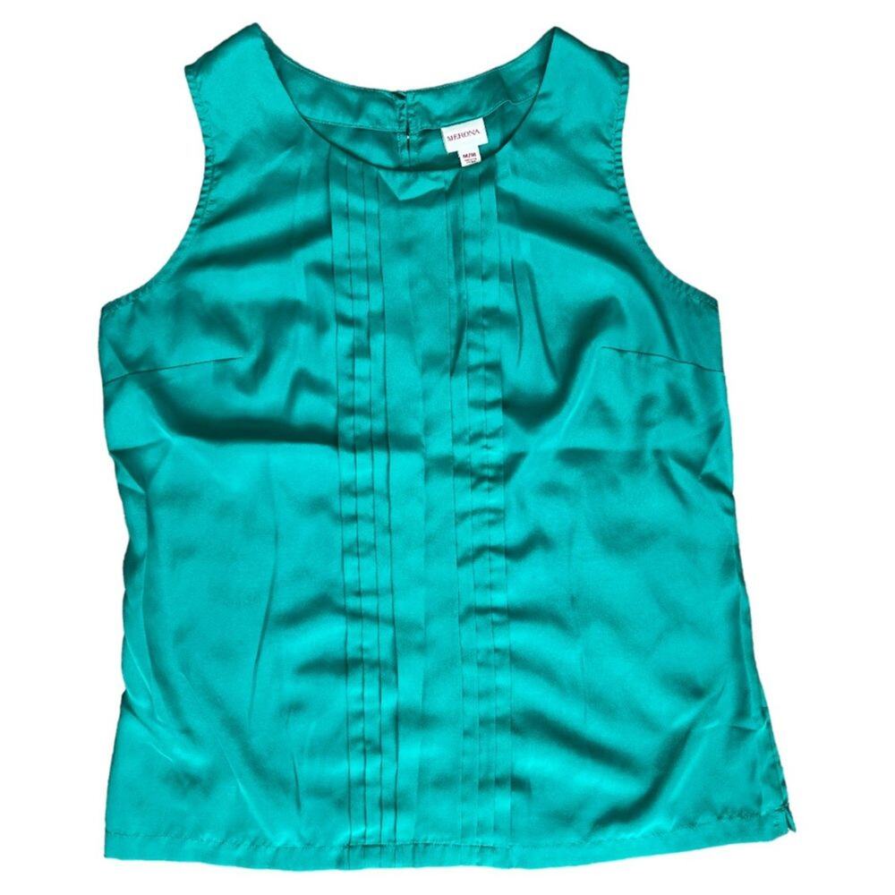 MERONA Green Boat Neck Sleeveless Top, Medium